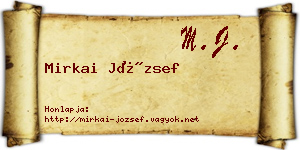 Mirkai József névjegykártya